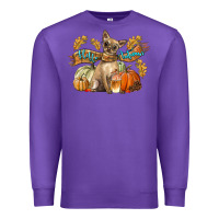 Purple Hello Autumn With Chihuahua Dog Premium Sweatshirt - LillyAllenDesigns