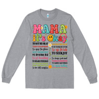 Heather Grey mama its okay Long Sleeve Tee - JahusDesignShop