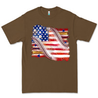 Cacao baseball american flag Premium Tee - texasbilliewilder