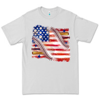 Dove Grey baseball american flag Premium Tee - texasbilliewilder