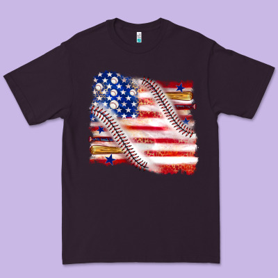 Premium Tee baseball american flag