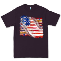Plum baseball american flag Premium Tee - texasbilliewilder