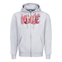 Heather Grey breast cancer awareness hope Zipper Hoodie - MaliasSmallBusiness