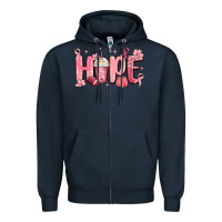 Navy breast cancer awareness hope Zipper Hoodie - MaliasSmallBusiness