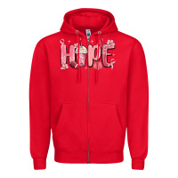 Red breast cancer awareness hope Zipper Hoodie - MaliasSmallBusiness