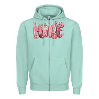 Seafoam breast cancer awareness hope Zipper Hoodie - MaliasSmallBusiness