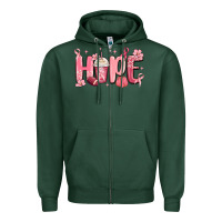 Sports Green breast cancer awareness hope Zipper Hoodie - MaliasSmallBusiness