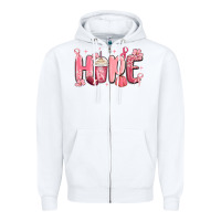 White breast cancer awareness hope Zipper Hoodie - MaliasSmallBusiness