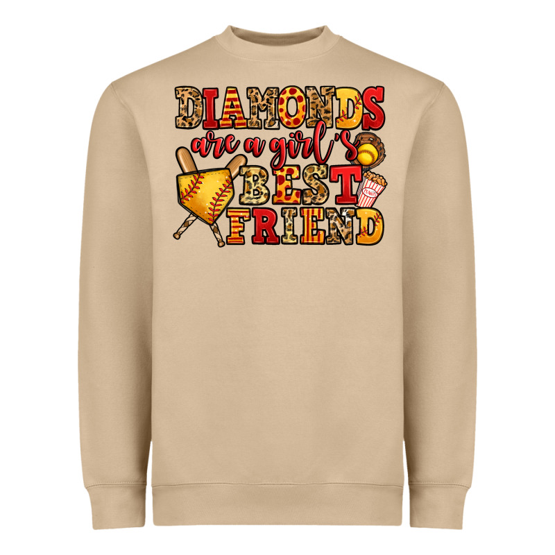 Diamonds Are A Girl's Best Friend Softball Heavyweight Sweatshirt by Jasminsmagicworld | Teevron