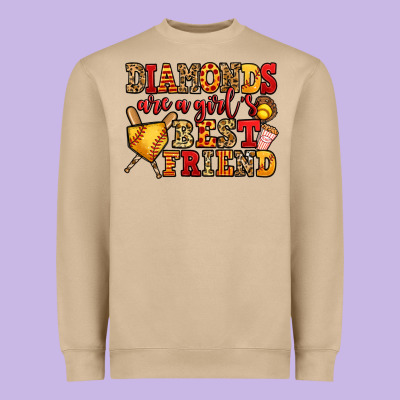 Diamonds Are A Girl's Best Friend Softball Heavyweight Sweatshirt Designed By Jasminsmagicworld