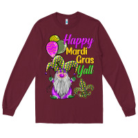 Burgundy happy mardi gras y'all Long Sleeve Tee - BarkalooDesign