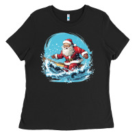 Black happy santa Ladies Tee - Unal Design