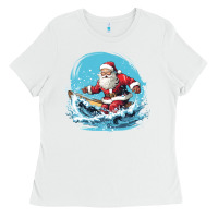 White happy santa Ladies Tee - Unal Design