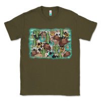 Army Green cactus cowboy hat background Classic Tee - AdoDesignShop