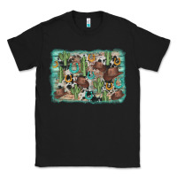 Black cactus cowboy hat background Classic Tee - AdoDesignShop
