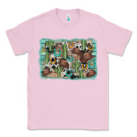 Bubblegum Pink cactus cowboy hat background Classic Tee - AdoDesignShop
