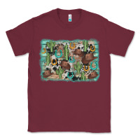 Burgundy cactus cowboy hat background Classic Tee - AdoDesignShop