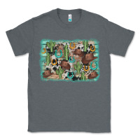 Charcoal Heather cactus cowboy hat background Classic Tee - AdoDesignShop
