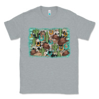 Heather Grey cactus cowboy hat background Classic Tee - AdoDesignShop