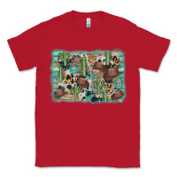 Red cactus cowboy hat background Classic Tee - AdoDesignShop