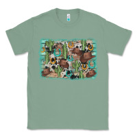 Sage cactus cowboy hat background Classic Tee - AdoDesignShop