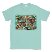 Seafoam cactus cowboy hat background Classic Tee - AdoDesignShop