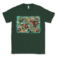 Sports Green cactus cowboy hat background Classic Tee - AdoDesignShop