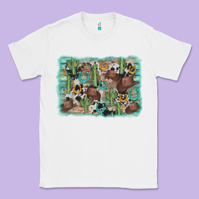 Cactus Cowboy Hat Background Classic Tee Designed By Adodesignshop