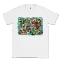 White cactus cowboy hat background Classic Tee - AdoDesignShop