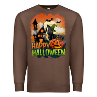 Chestnut Happy Halloween With Black Cat Premium Sweatshirt - LillyAllenDesigns