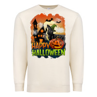 Sandshell Happy Halloween With Black Cat Premium Sweatshirt - LillyAllenDesigns