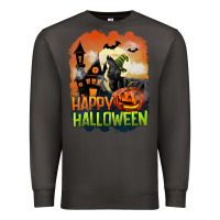 Smoke Happy Halloween With Black Cat Premium Sweatshirt - LillyAllenDesigns