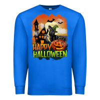 True Royal Happy Halloween With Black Cat Premium Sweatshirt - LillyAllenDesigns