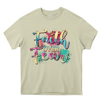 Mossy faith over fear Heavy Core Tee - Zillion Design Studio