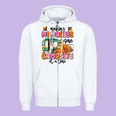 Making Memories One Campsite At A Time Zipper Hoodie Designed By Maliassmallbusiness