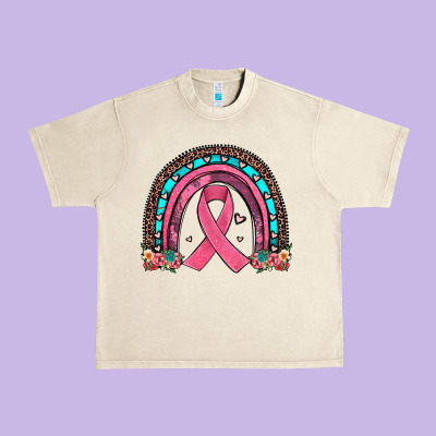 Ribbon Rainbow Urban Heavy Tee Designed By Jahusdesignshop