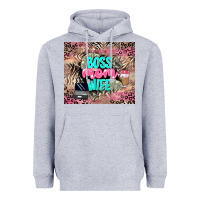 Heather Grey boss mom wife Heavyweight Hoodie - LillyAllenDesigns