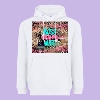 Boss Mom Wife Heavyweight Hoodie Designed By Lillyallendesigns