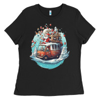 Black happy santa Ladies Tee - Unal Design