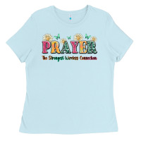 Baby Blue prayer the strongest wireless connection Ladies Tee - JahusDesignShop