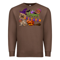 Chestnut Happy Halloween With Yorkshire Terrier Dog Premium Sweatshirt - LillyAllenDesigns