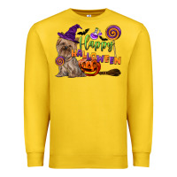 Lemon Happy Halloween With Yorkshire Terrier Dog Premium Sweatshirt - LillyAllenDesigns