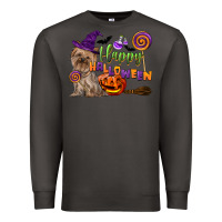 Smoke Happy Halloween With Yorkshire Terrier Dog Premium Sweatshirt - LillyAllenDesigns