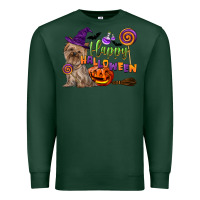 Sports Green Happy Halloween With Yorkshire Terrier Dog Premium Sweatshirt - LillyAllenDesigns