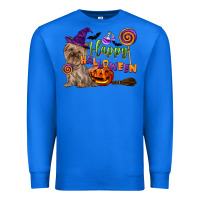 True Royal Happy Halloween With Yorkshire Terrier Dog Premium Sweatshirt - LillyAllenDesigns