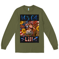 Army Green Western Let's Get Lit Cow Long Sleeve Tee - LillyAllenDesigns