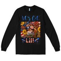 Black Western Let's Get Lit Cow Long Sleeve Tee - LillyAllenDesigns