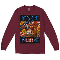Burgundy Western Let's Get Lit Cow Long Sleeve Tee - LillyAllenDesigns
