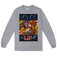 Heather Grey Western Let's Get Lit Cow Long Sleeve Tee - LillyAllenDesigns