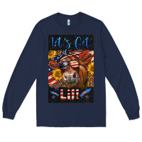 Navy Western Let's Get Lit Cow Long Sleeve Tee - LillyAllenDesigns
